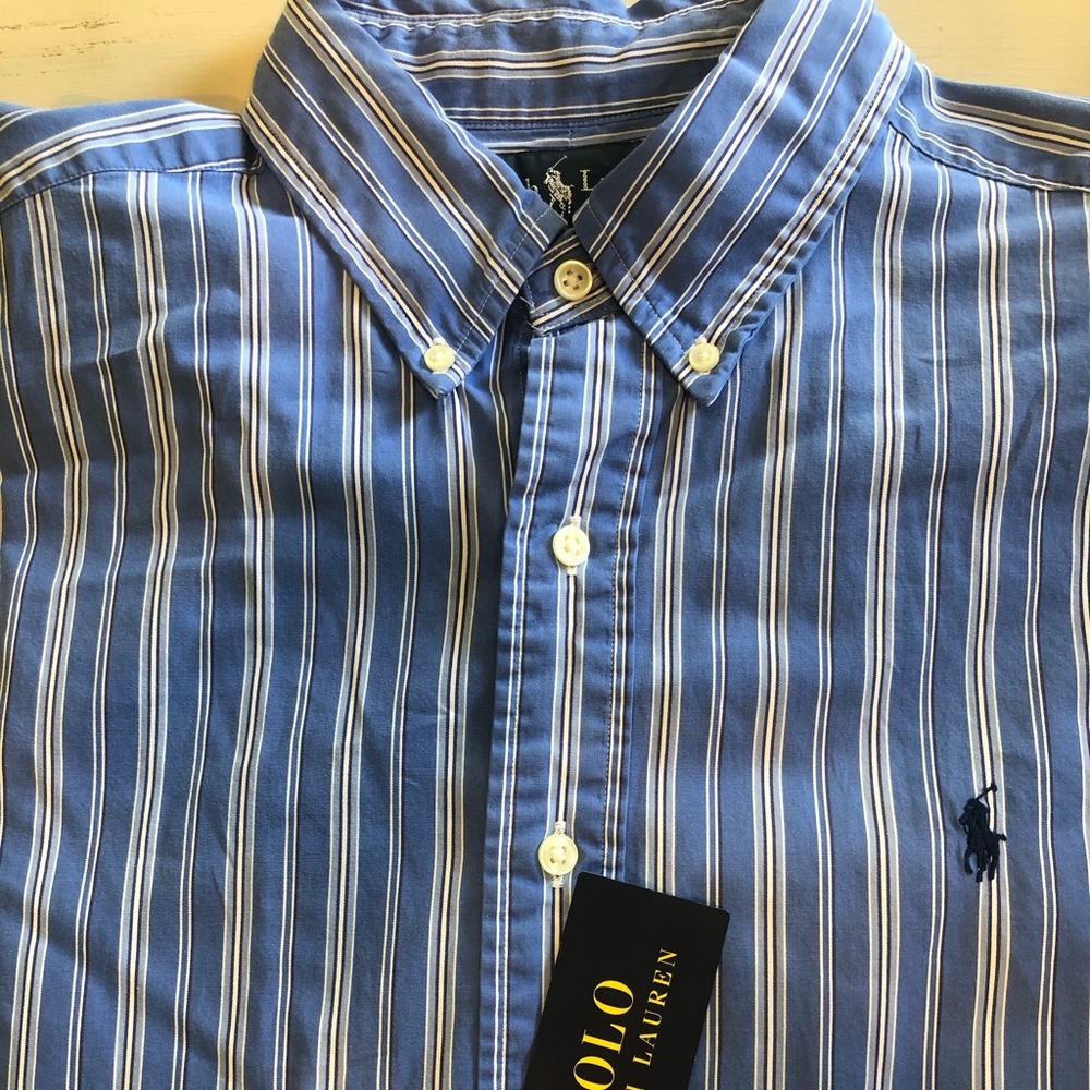 New with tag’s Ralph Lauren vintage series striped L/S shirt size Large